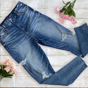 AE Curvy Super Hi Rise Ripped Jeggings 10